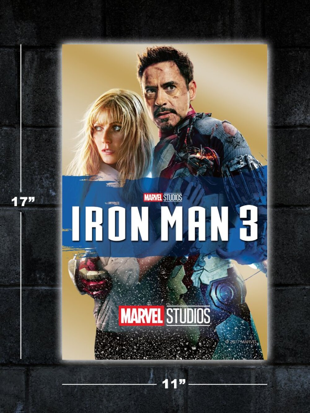 Iron Man 3 movie poster 11x17 art print merch marvel Robert Downey Jr Tony Stark